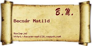 Becsár Matild névjegykártya