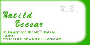 matild becsar business card